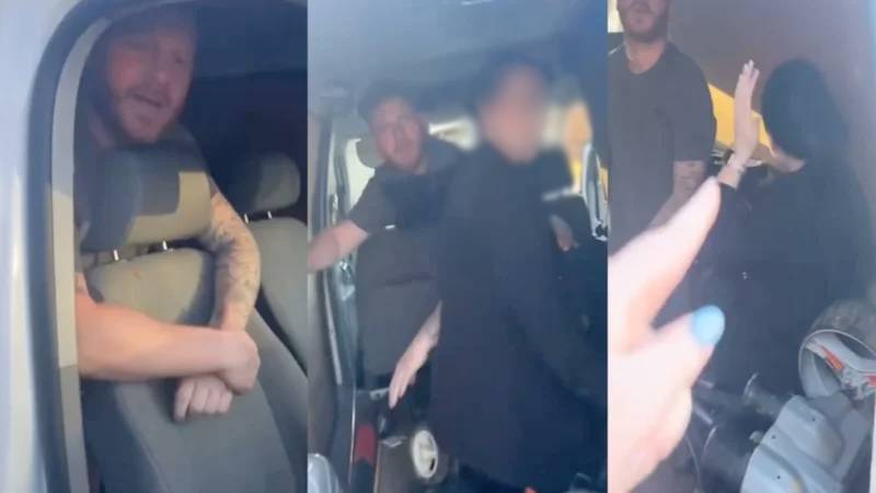 Ella lo pilló a él sin pantalones en la parte de atrás de una camioneta; no estaba solo y se generó el debate