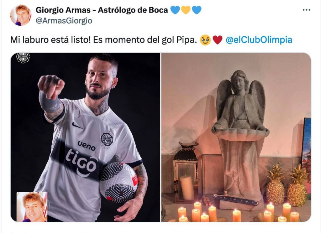 ¡Chan! El astrólogo de Boca hizo unos “gualichos” para que el “Pipa” haga gozar a los olimpistas